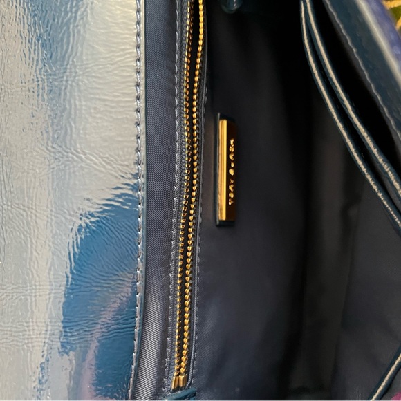 Tory Burch Blue Velvet Floral and Gold Women's Bag - Picture 10 of 11